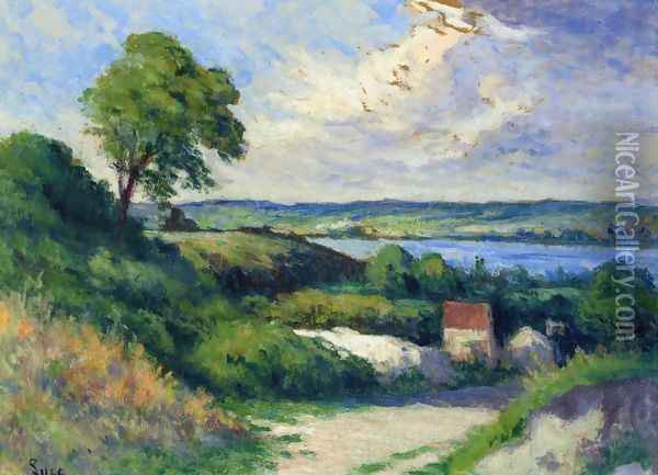 Landscape at Collettes Oil Painting - Maximilien Luce