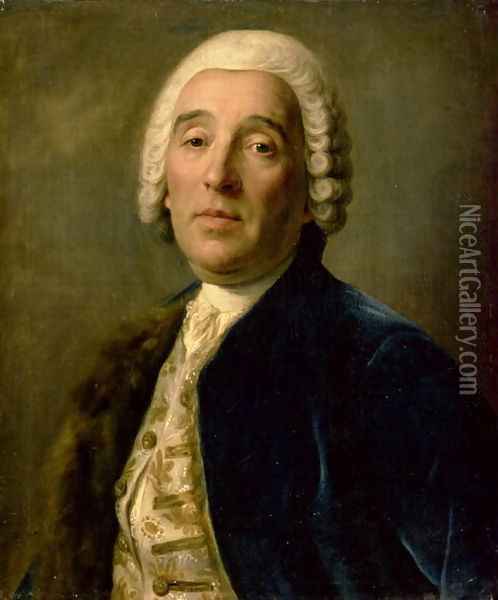 Portrait of the architect Bartolomeo Francesco Rastrelli 1700-71 Oil Painting - Pietro Antonio Rotari