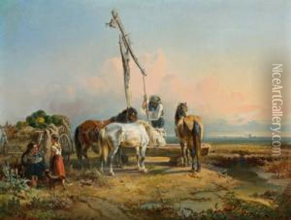 Pusztalandschaft Mit Reicher Staffage Oil Painting - Adolf van der Venne