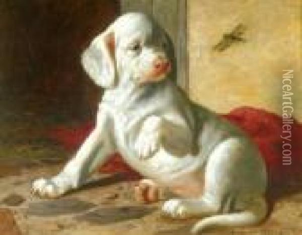 Hounded Pup Oil Painting - James Henry Beard