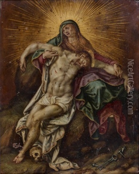 Pieta Oil Painting - Hendrick De Clerck
