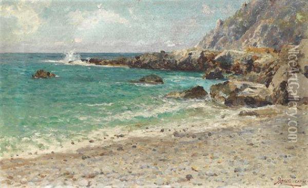 Capri Oil Painting - August Lovatti