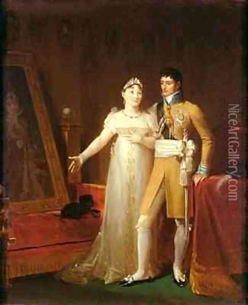 Portrait of Jerome Bonaparte 1784-1860 and his wife Catherine 1783-1835 of Wurtemberg Oil Painting - Baron Francois Gerard
