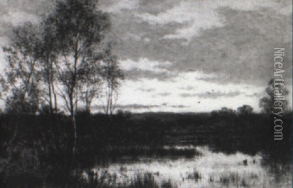 Landscape At Dusk Oil Painting - James Edward Grace