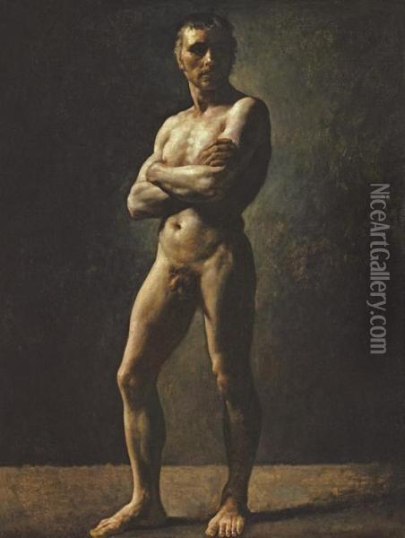 Academie D'homme, Les Bras Croises Oil Painting - Theodore Gericault