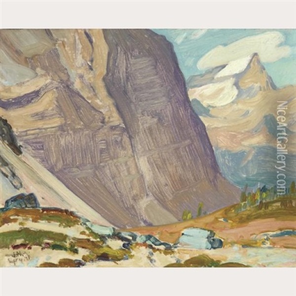 Near Mt Odaray, Rocky Mts Oil Painting - James Edward Hervey MacDonald