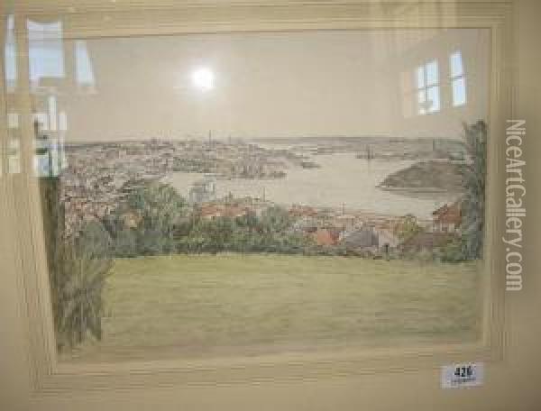 Sydney Harbour Oil Painting - Sydney Ure Smith