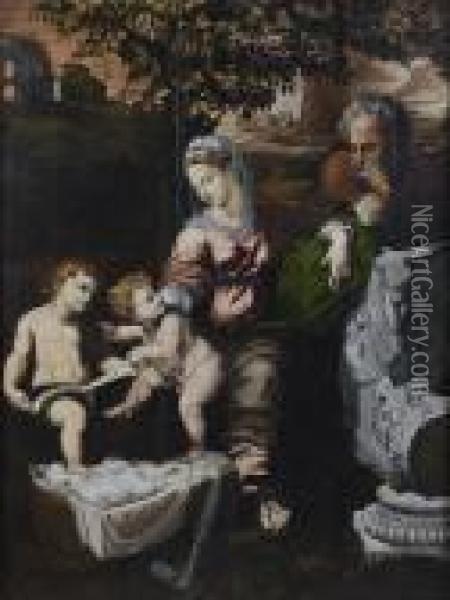 La Madone Au Chene Oil Painting - Raphael (Raffaello Sanzio of Urbino)