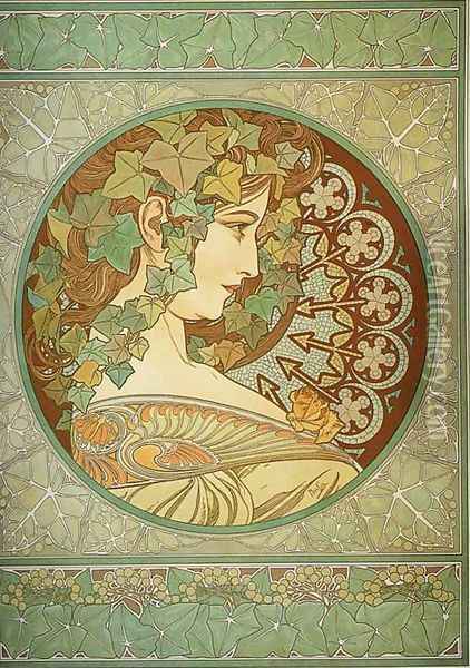 Ivy, 1901 Oil Painting - Alphonse Maria Mucha