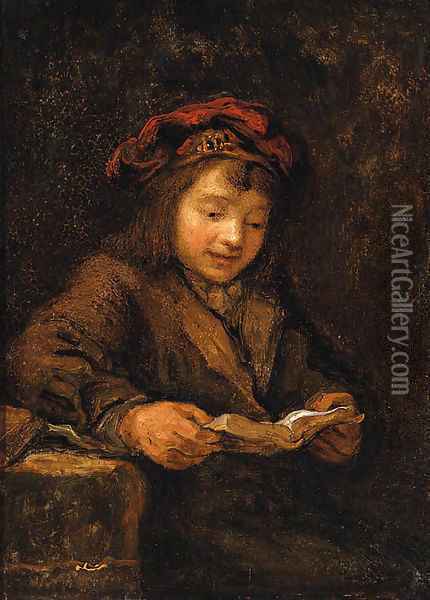 Titus reading Oil Painting - Rembrandt Van Rijn