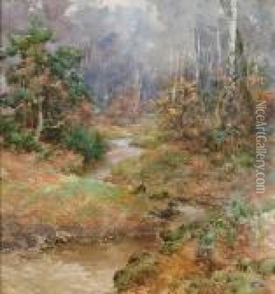 Woodland Stream Oil Painting - Benjamin John Ottewell