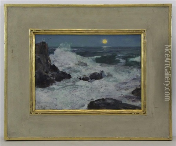 Moonlit Seascape Oil Painting - Howard Russell Butler