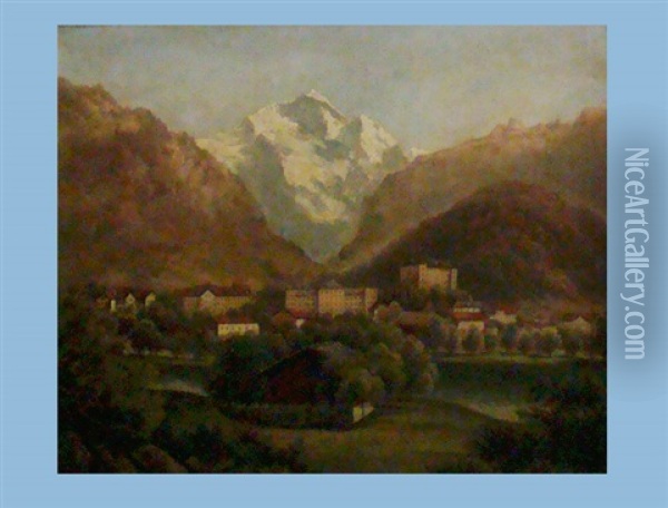 Interlaken Oil Painting - Rudolf Mueller