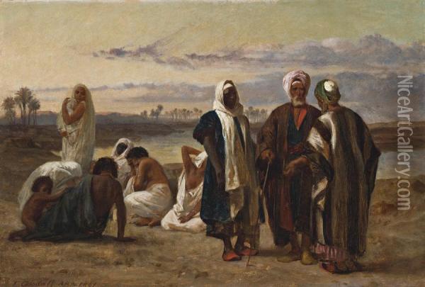 Arab Slave Traders Oil Painting - Frederick Goodall