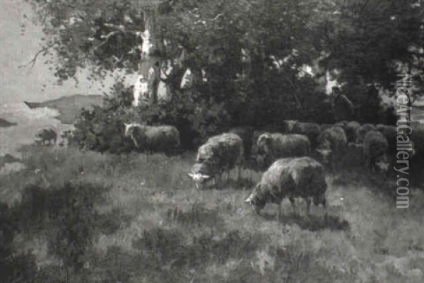Shepherd Tending Sheep Oil Painting - Willem Steelink the Elder