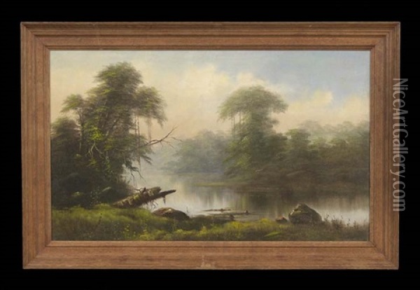 Louisiana Bayou Landscape Oil Painting - James Hosmer Perkins Wise