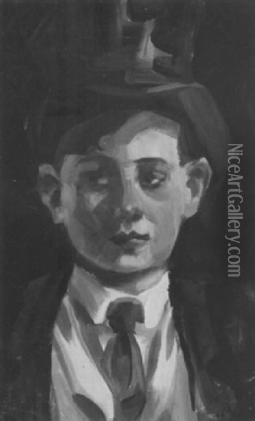 Portrait Eines Jungen Mannes Oil Painting - Albert Weisgerber