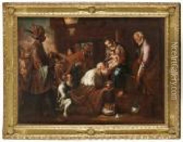 Konungarnas Tillbedjan Oil Painting - Jacopo Bassano (Jacopo da Ponte)