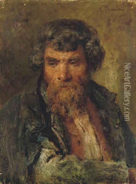 Portrait Of A Man Oil Painting - Konstantin Egorovich Egorovich Makovsky