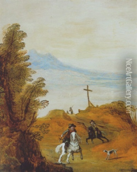Weite Landschaft Mit Reitern Oil Painting - Joos de Momper the Younger