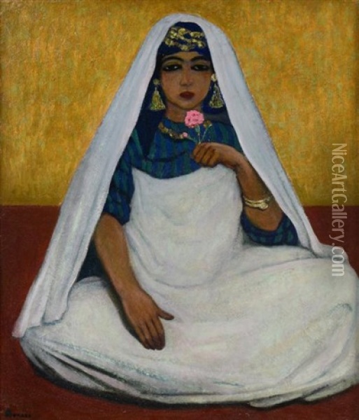 Portrait D'algerienne Oil Painting - Andre Sureda