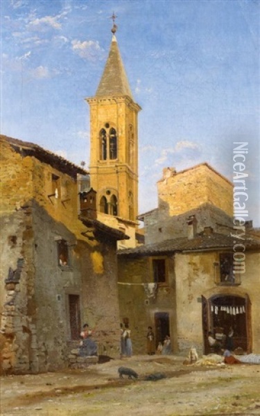 Ansicht In Sulmona In Italien Oil Painting - Niels (Anders) Bredal