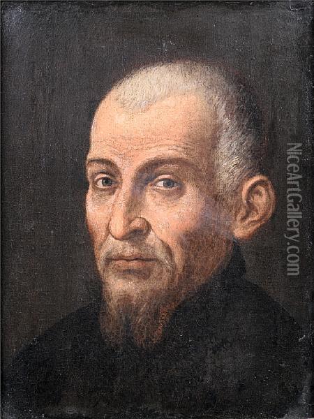 Portrait Of A Bearded Gentleman Oil Painting - Jacopo Bassano (Jacopo da Ponte)