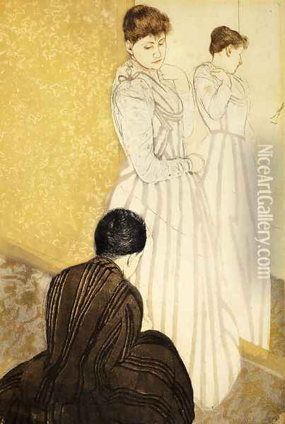The Fitting Oil Painting - Mary Cassatt