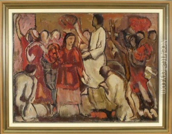 Einzug Christi In Jerusalem Am Palmsonntag Oil Painting - Heinrich Altherr