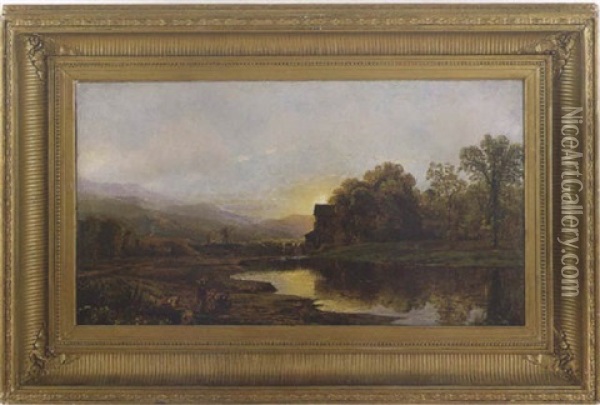 The Mill Pond Oil Painting - Edmund Darch Lewis