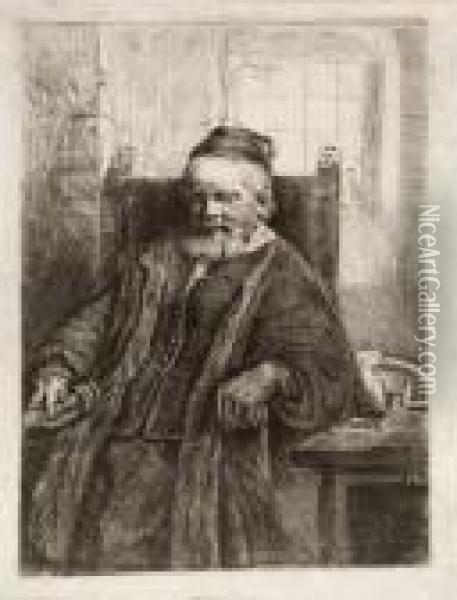 Portrait De L'orfevre Jan Lutma. Oil Painting - Rembrandt Van Rijn