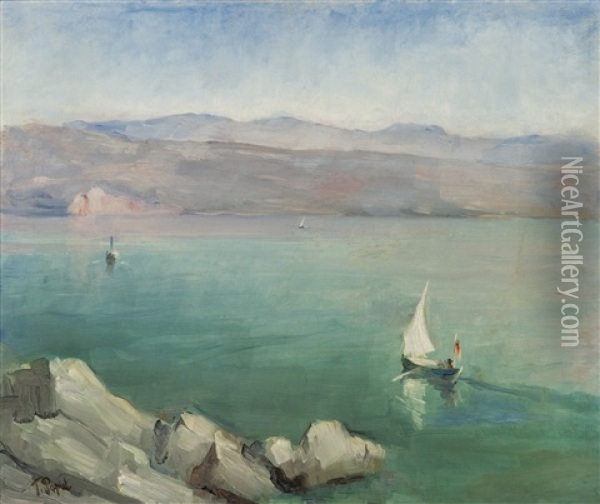 Lazur Sea Oil Painting - Tadesz Popiel