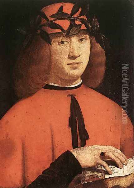 Portrait of Gerolamo Casio 1495 Oil Painting - Giovanni Antonio Boltraffio