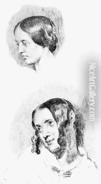 Study For Jenny Le Guillou And Josephine De Forget Oil Painting - Eugene Delacroix