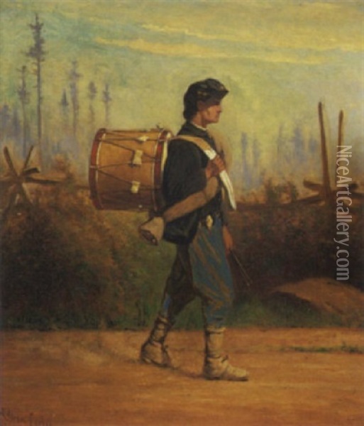 Drummer Boy Oil Painting - Edwin C. Forbes