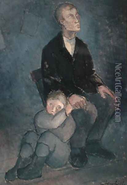 Blind, 1926 Oil Painting - Alvar Cawen