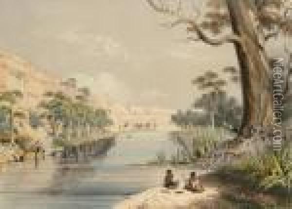 The River Murray Above Moorundie Oil Painting - George French Angas