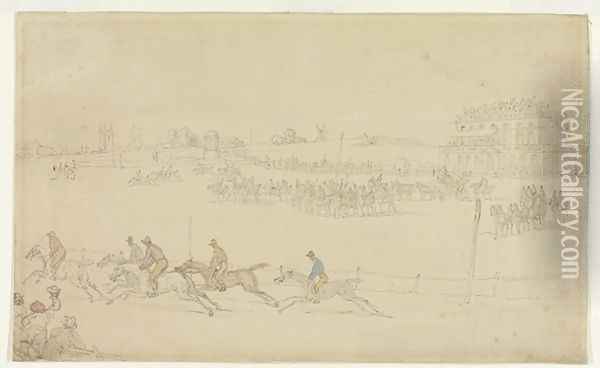 A Race of the Knavesmire at York Oil Painting - Thomas Rowlandson