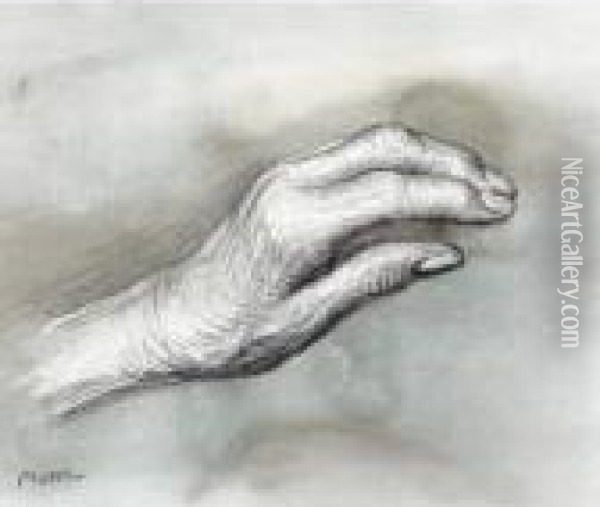 The Artist's Left Hand Oil Painting - Henry Moore