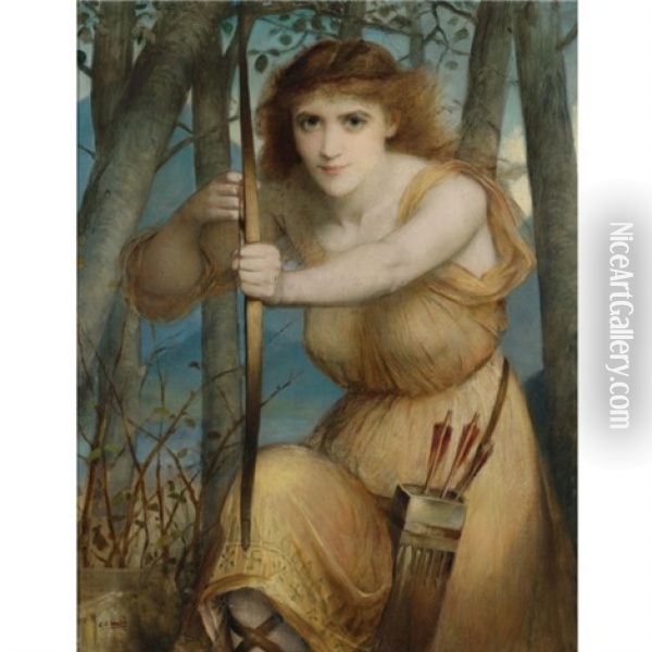 The Archer Oil Painting - Charles Edward Halle