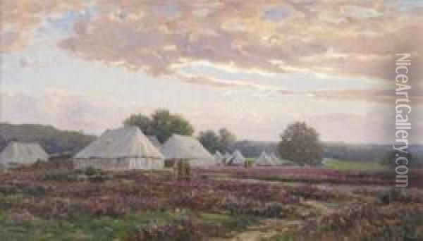 Army Camp In The New Forest Oil Painting - Frederik Golden Short