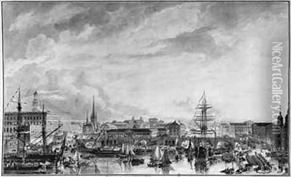 View of Stockholm Oil Painting - Louis Jean Desprez