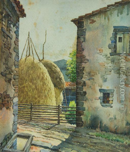 Casas Rurales Oil Painting - Pablo De Uranga