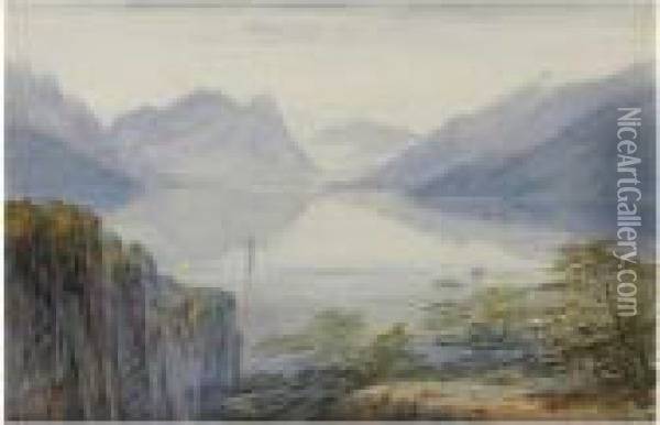 Lugano, Switzerland Oil Painting - Edward Lear