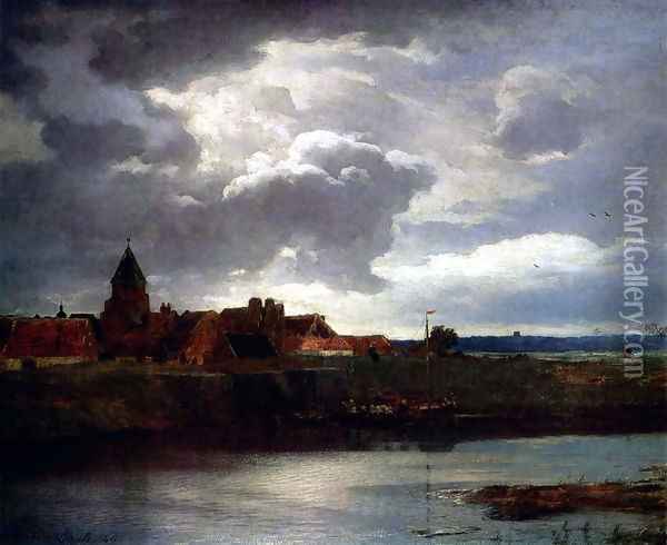 Landschaft Mit Fluss Oil Painting - Andreas Achenbach