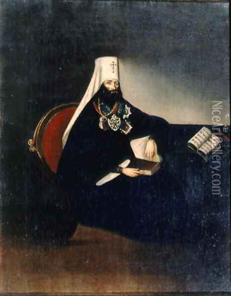 Portrait of the Metropolitan Philaret 1783-1867 Oil Painting - Anonymous Artist