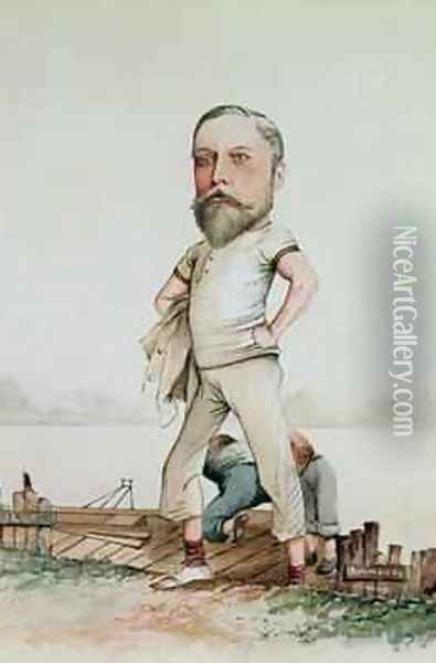 A Rowing Type caricature of Edward VII 1841-1910 1880 Oil Painting - F.H. Manby