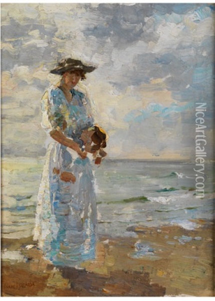 Junge Dame Am Strand Oil Painting - Isaac Israels