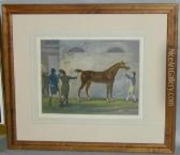 Men Admiring Race Horse Oil Painting - Carle Vernet