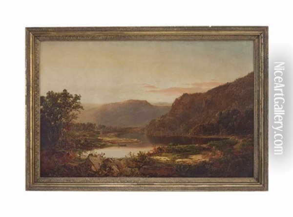 Evening On The Susquehanna Oil Painting - William Louis Sonntag
